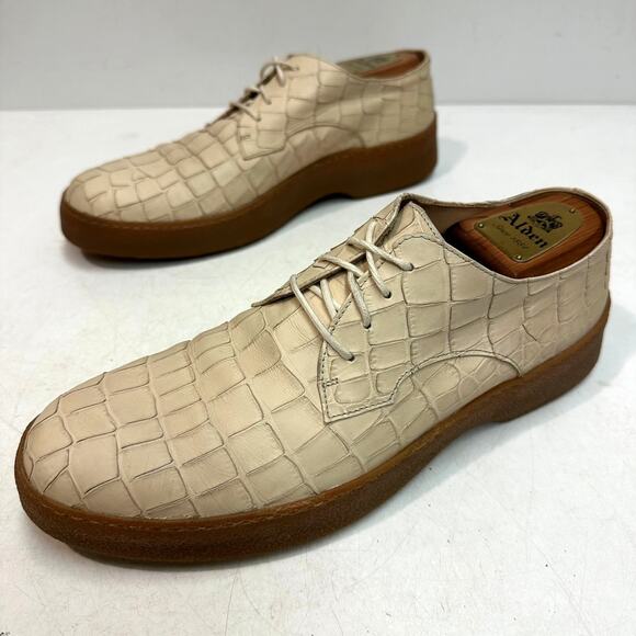 WORN ONCE Dries Van Noten Exotic Print Derby Beige Sneaker Made Italy 44 US 11 D main image 5
